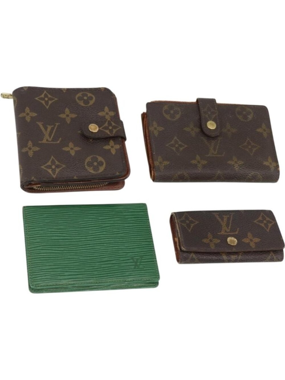 LOUIS VUITTON Monogram Epi Wallet 4 Set Green